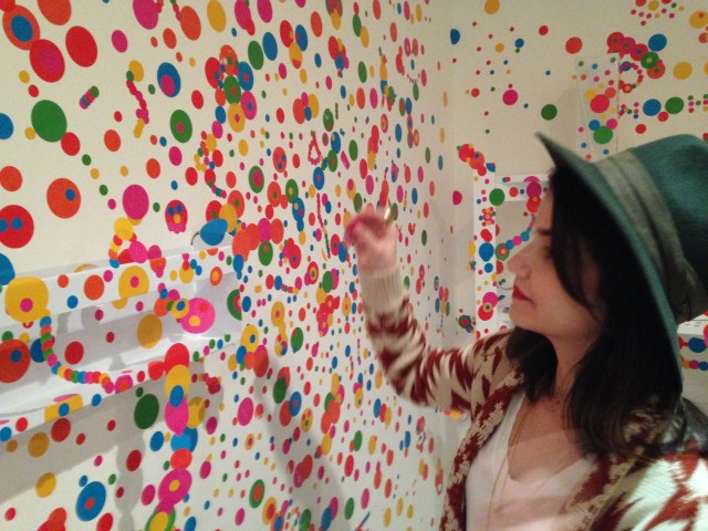 You can interact with the room by sticking colourful polka dots anywhere